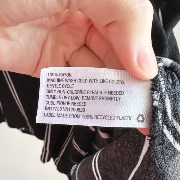 xhilaration Black and White Striped V-Neck Wrap Mini Dress, Size Small - Picture 10 of 16